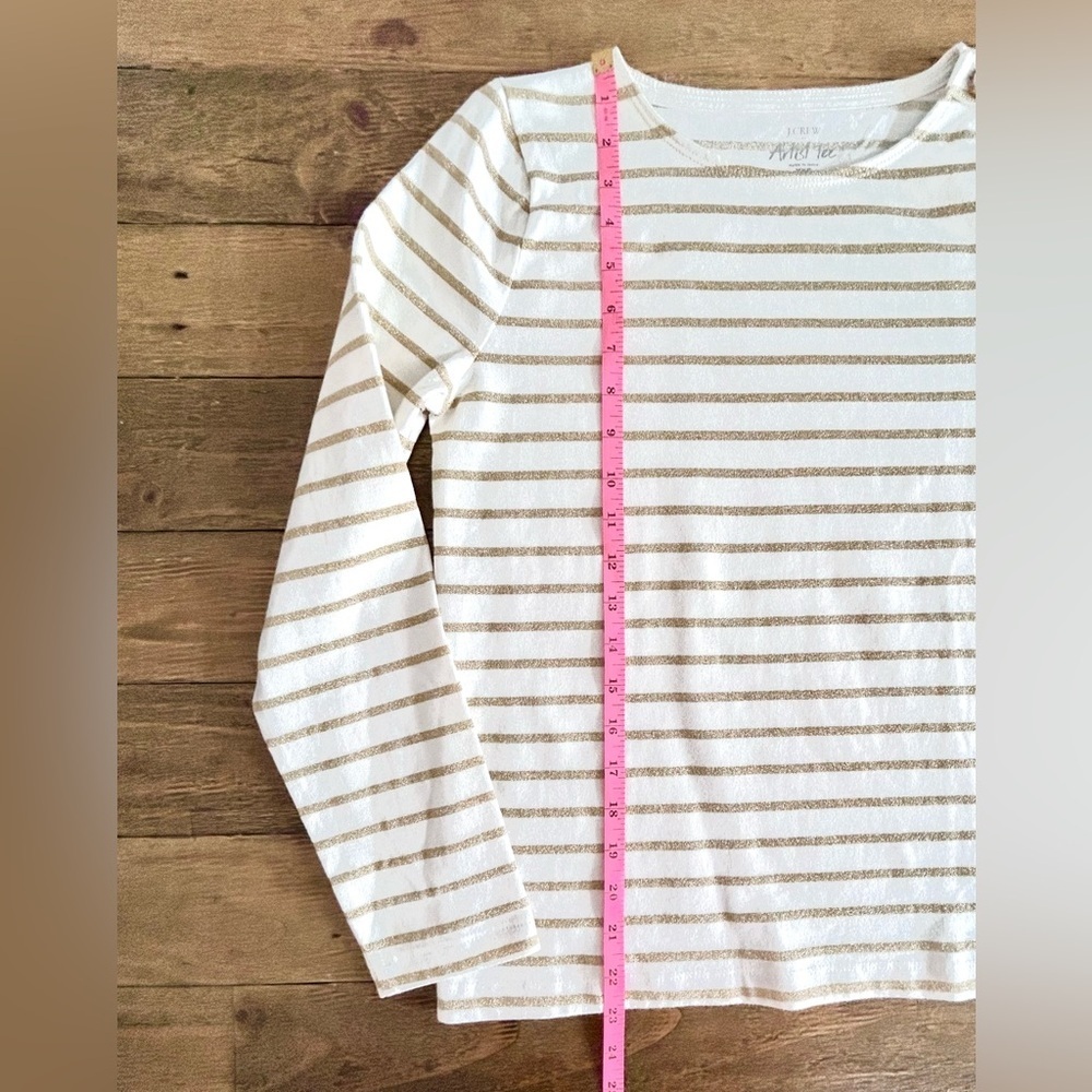 JCREW Artist Tee in Ivory and Gold stripes - Picture 9 of 10